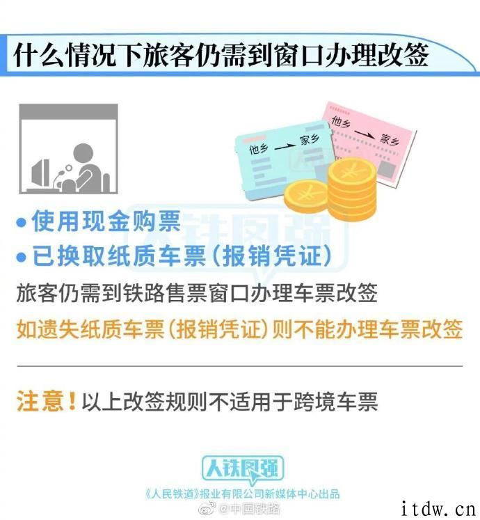 中国铁路官宣：12306 火车票 “云改签”更便捷，驾车当日 24 时前尚有余票状况下仍可申请办理改签