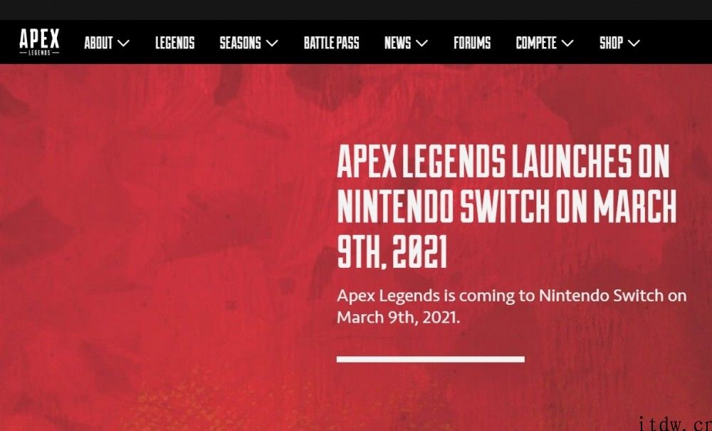 《APEX 英雄》确认于 3 月 9 日登陆任天堂 Switch 平台