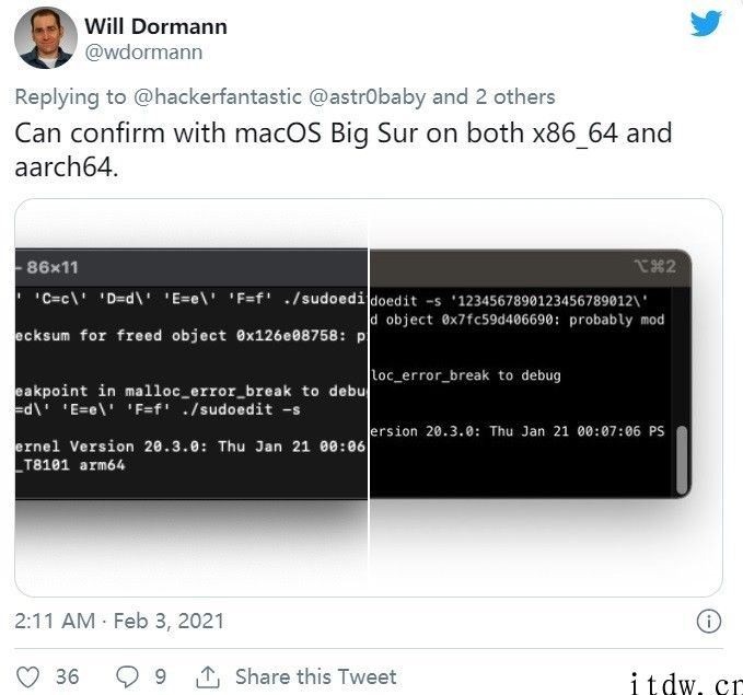 苹果 macOS Sudo 现重特大漏洞：可授予任意本地用户 root 权限