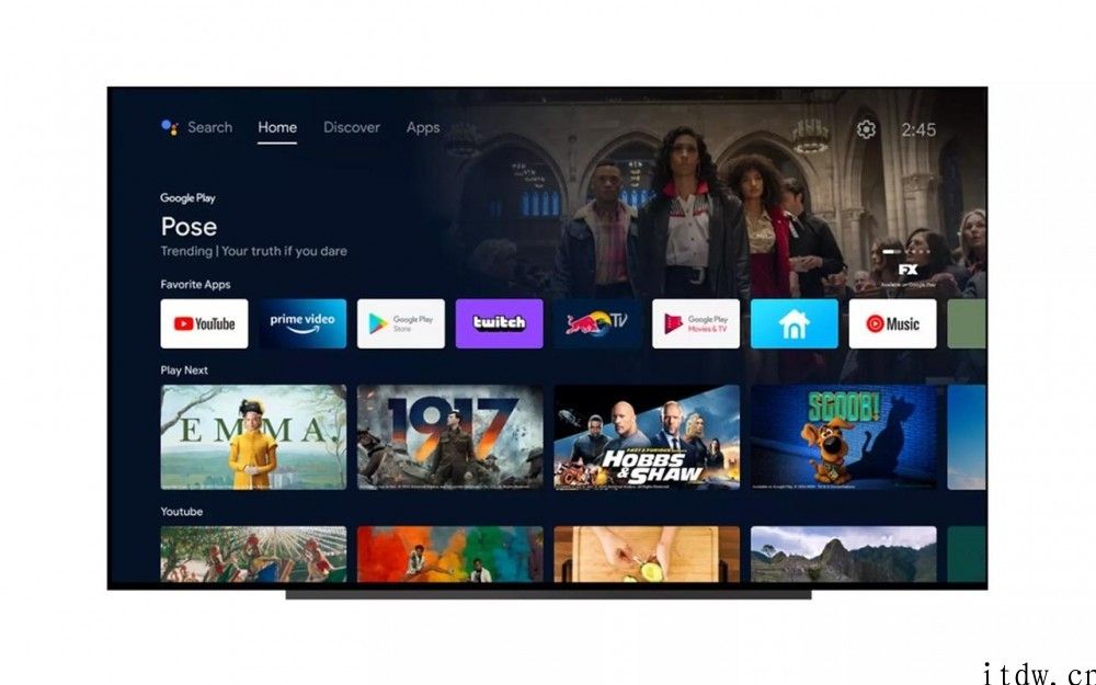 谷歌 Android TV 推出新界面 UI ，更接近 Google TV 外观