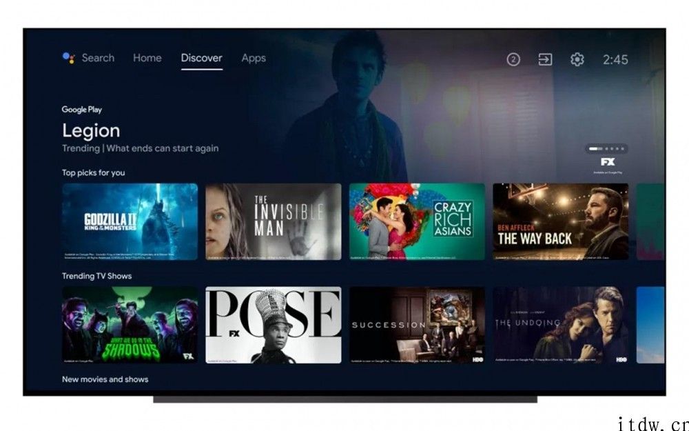 谷歌 Android TV 推出新界面 UI ，更接近 Google TV 外观