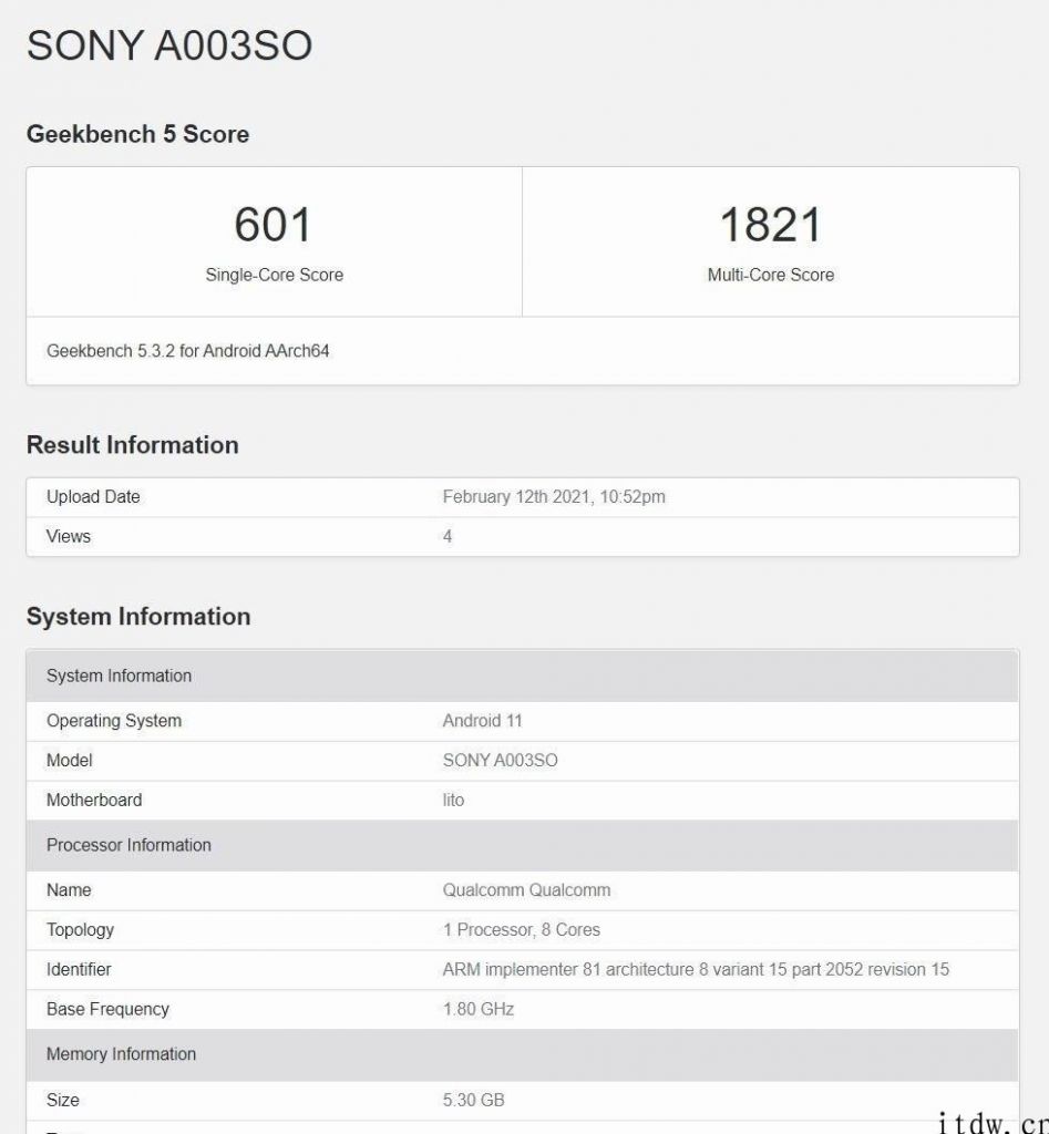 索尼 Xperia 10 III 现身 Geekbench，搭载骁龙 765G