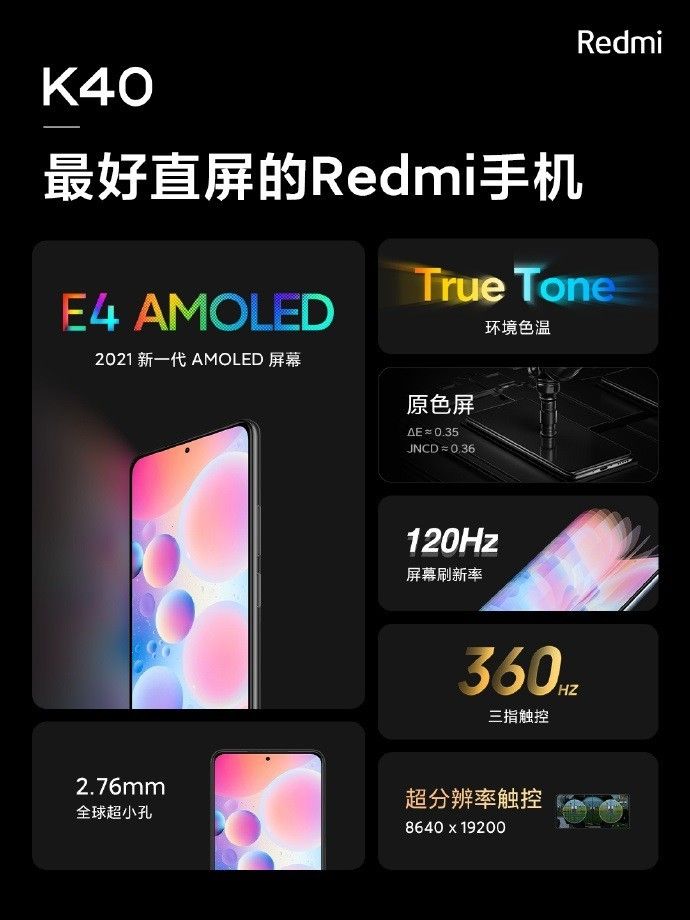 Redmi K40 手机上亮相：搭载 E4 AMOLED 120Hz 屏幕，“小米 11”照相机工程变更款