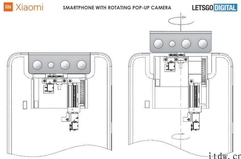 小米新专利权曝出：手机上摄像头模组采用翻转式设计方案，做到更佳全面屏实际效果