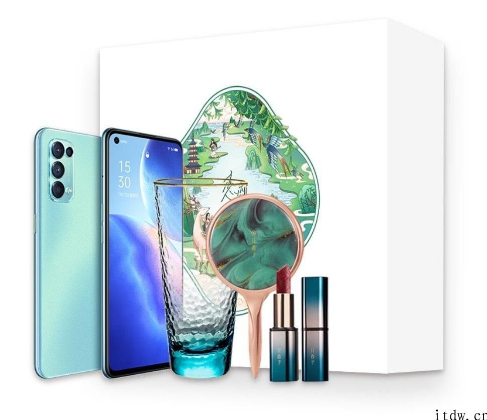 OPPO Reno5 恋恋青风配色今日开售：64MP 水光嫩肤人像图片四摄，2699 元起