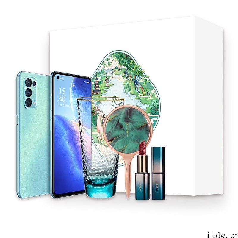 OPPO Reno5 恋恋青风配色今日开售：64MP 水光嫩肤人像图片四摄，2699 元起