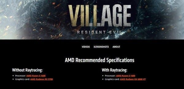 AMD 公布与卡普空协作：为《生化危机 8：村庄》出示性能适用，RX 6800XT 可顺畅运作光追