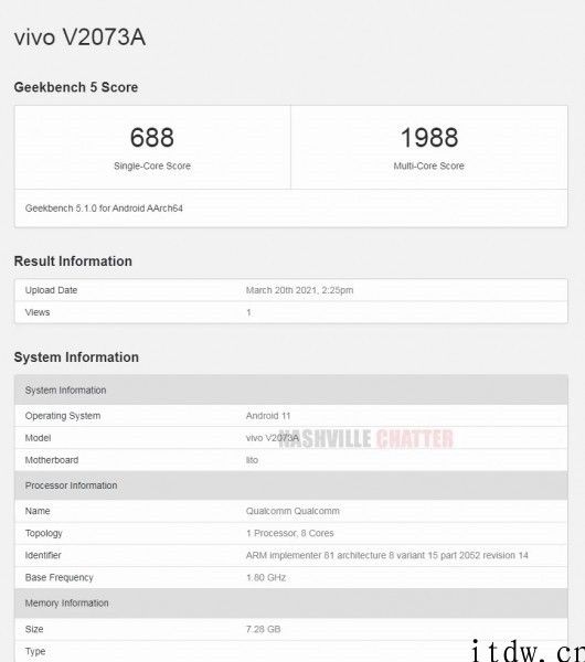 iQOO Z3 现身 Geekbench：确认搭载骁龙 765G，有 8GB 运行内存版本