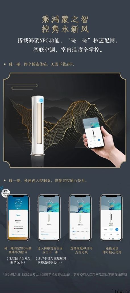 美的首款鸿蒙中央空调今日上市，可免 App 全自动配网
