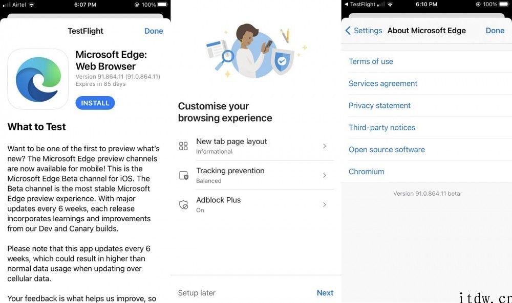 微软公司 Edge 浏览器 iOS 版 91 Beta 下载发布：具备统一代码库，迅速更顺畅