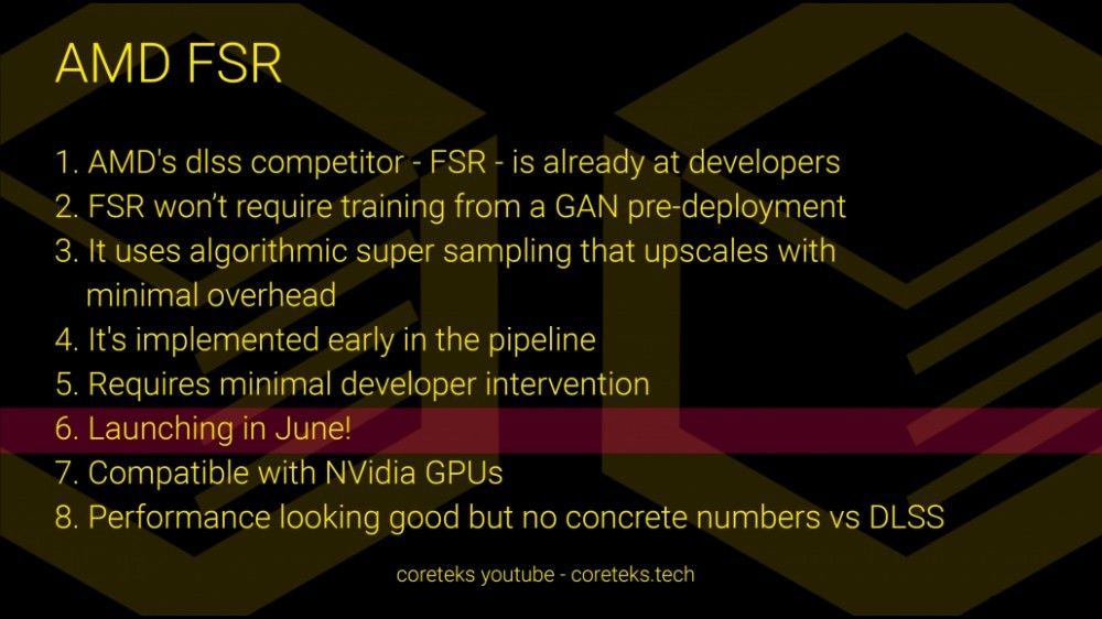 英伟达 DLSS 同款：AMD FSR 超采样技术有望于下一个月推出