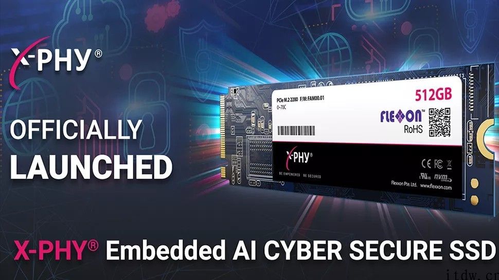 Flexxon 推出内置 AI 积极安全防护功能的 NVMe 固态硬盘