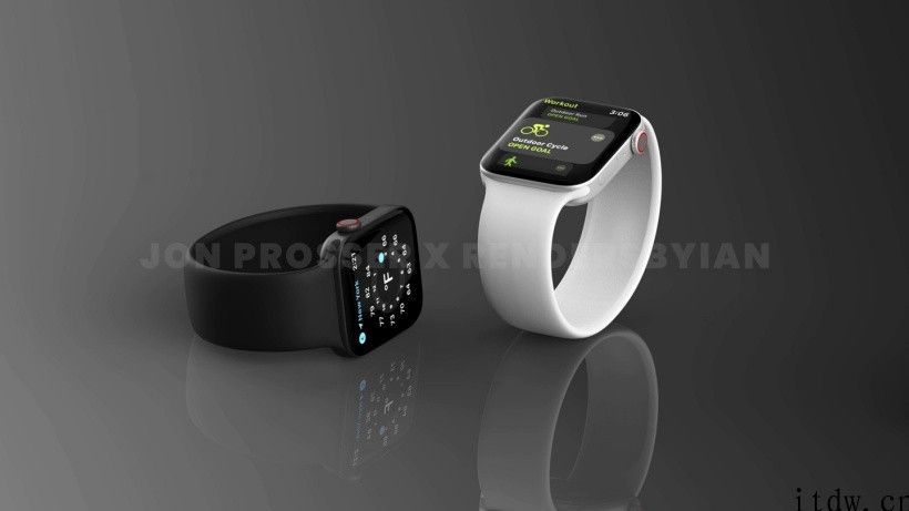 苹果 Apple Watch Series 7 渲染图出炉：直角边、全新升级绿色