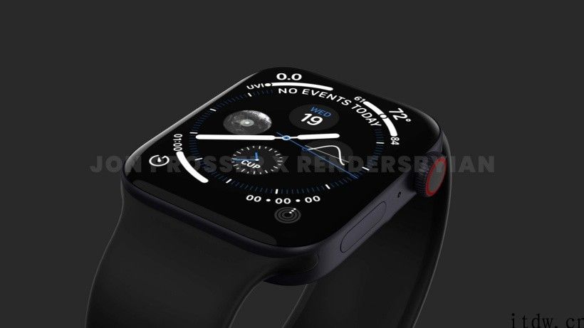 苹果 Apple Watch Series 7 渲染图出炉：直角边、全新升级绿色