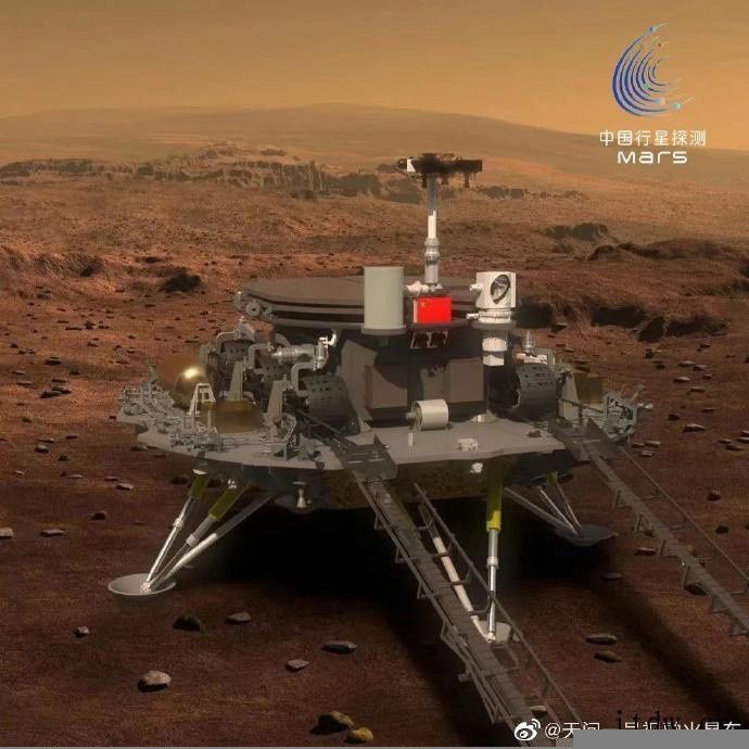 我国首个火星车“祝融号”今日成功降落火星表面