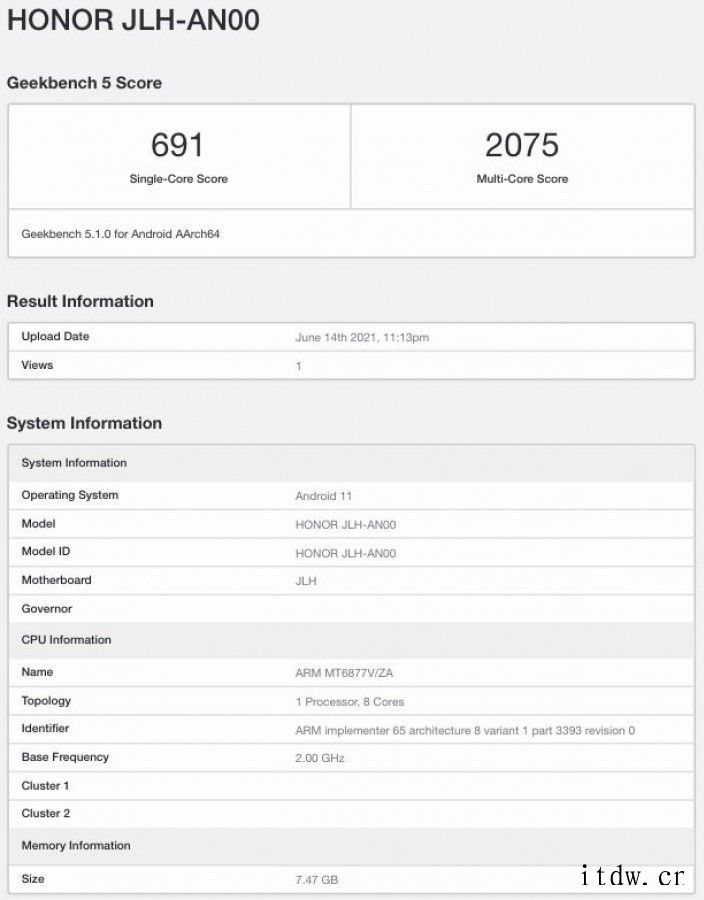 荣耀 50 SE 现身 Geekbench:骁龙 778G 