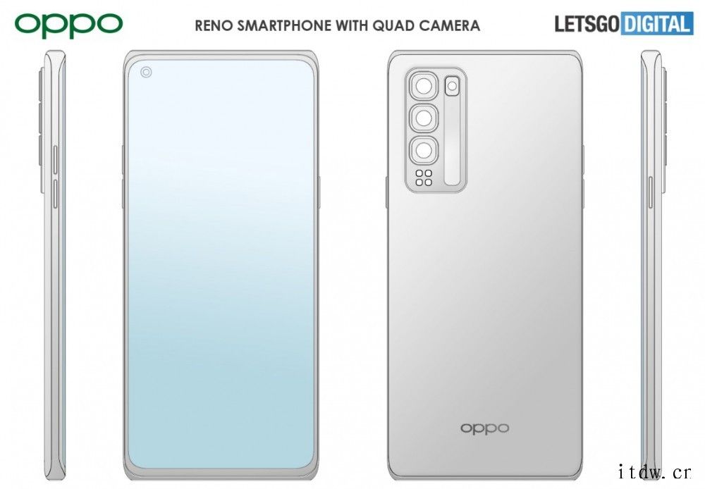 OPPO手机外观新专利公开,或为 Reno7 Pro 外形设