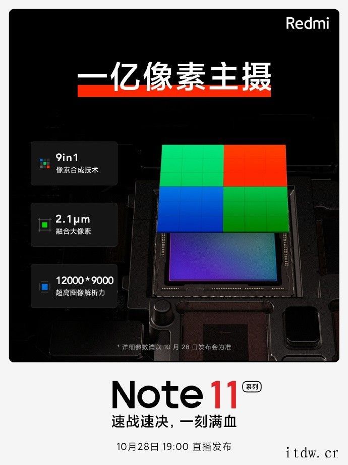 小米 Redmi Note 11/Pro 系列搭载 1 亿像