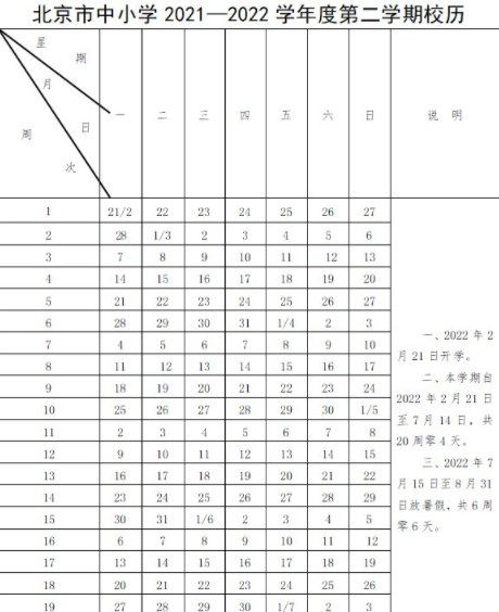 北京中小学暑假什么时候放假2022