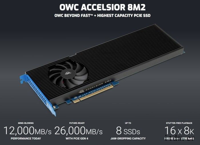 OWC推出 Accelsior 8M2 PCIe 固态硬盘: