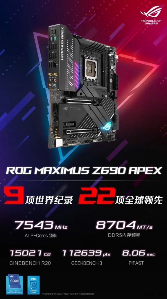 12 代酷睿超频至 7543MHz:ROG 宣布自家 Z69