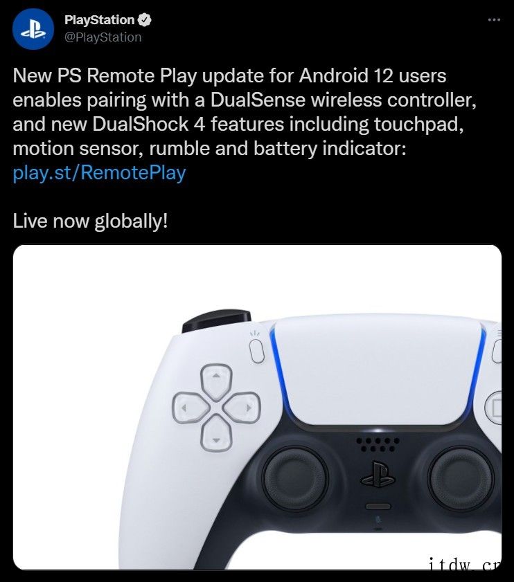 索尼 PS5 DualSense 手柄已支持 Android