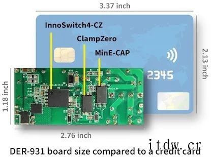 PI推出 72W GaN 电源设计,电路板仅约为信用卡的一半