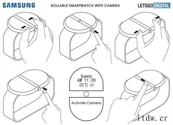 三星卷轴屏智能手表专利曝光:表盘可扩大 40%