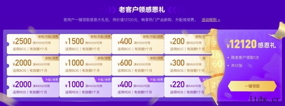 百度智能云 2021 岁末回馈:老用户专享感恩礼,领万元续费