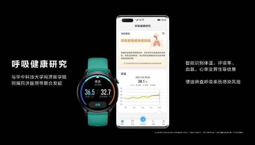 华为 WATCH 3 系列呼吸健康研究功能上线:实现对肺部感