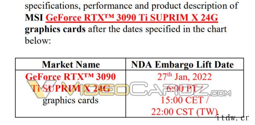 微星 RTX 3090 Ti SUPRIM X 显卡曝光,1