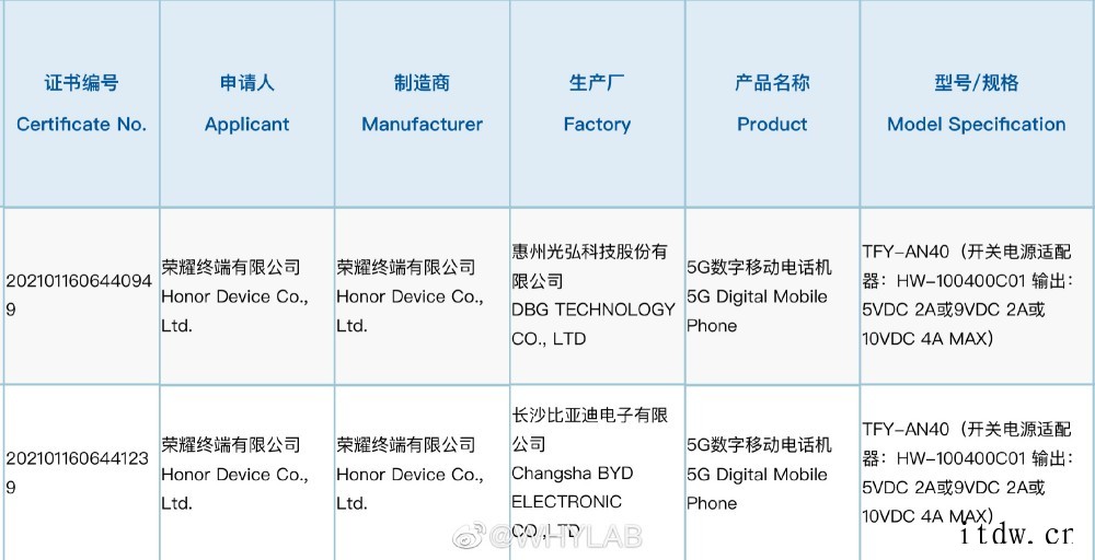 荣耀 60 SE 通过认证:40W 快充 / 曲面屏,预计搭