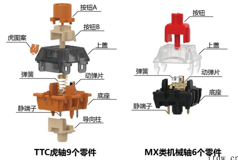 TTC 发布“虎轴”机械键盘轴体、解压试轴器