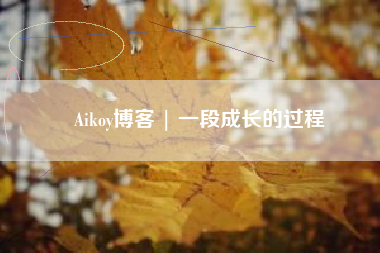 Aikoy博客 | 一段成长的过程