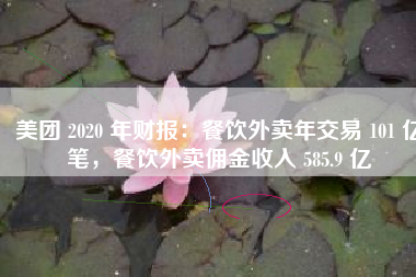 美团 2020 年财报：餐饮外卖年交易 101 亿笔，餐饮外卖佣金收入 585.9 亿