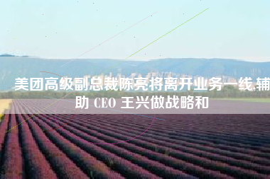 美团高级副总裁陈亮将离开业务一线,辅助 CEO 王兴做战略和