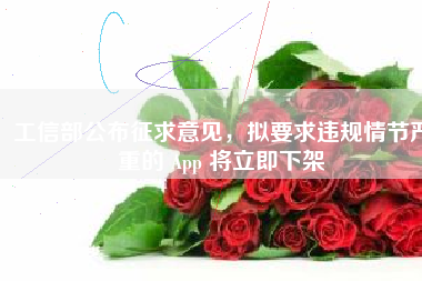 工信部公布征求意见，拟要求违规情节严重的 App 将立即下架