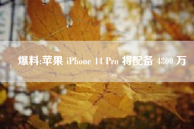 爆料:苹果 iPhone 14 Pro 将配备 4800 万