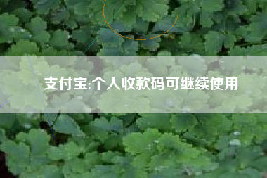 支付宝:个人收款码可继续使用