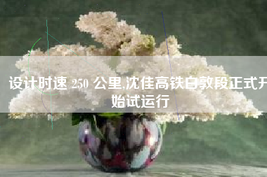 设计时速 250 公里,沈佳高铁白敦段正式开始试运行