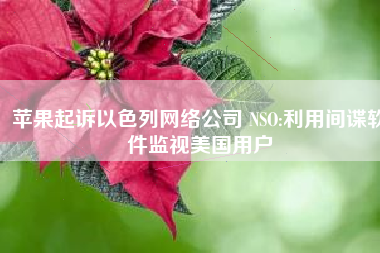 苹果起诉以色列网络公司 NSO:利用间谍软件监视美国用户