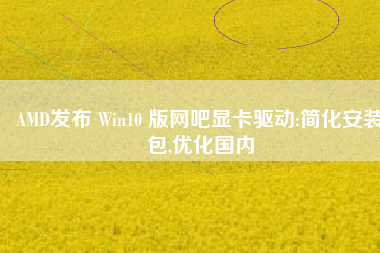 AMD发布 Win10 版网吧显卡驱动:简化安装包,优化国内