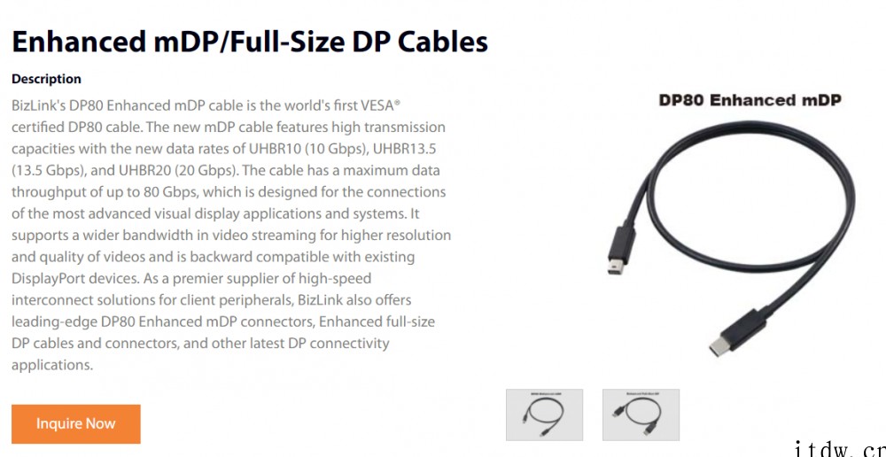 BizLink发布全球首款 DP80 线材,支持 Displ