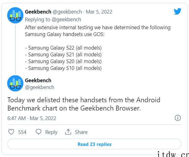 Geekbench 指责三星操纵基准测试,将过去四年的 Ga