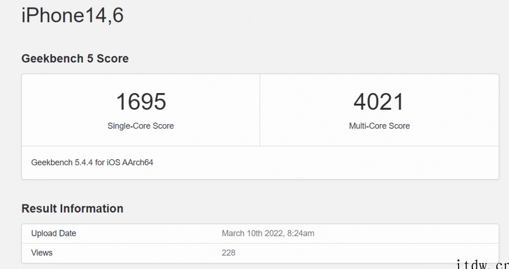 苹果 iPhone SE 3 现身 Geekbench:4G