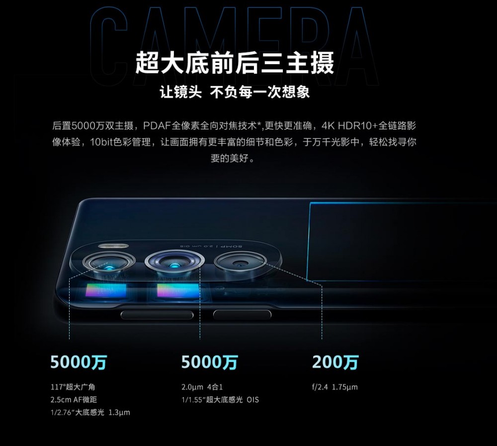 3499元,摩托罗拉发布 Moto edge X30 屏下版