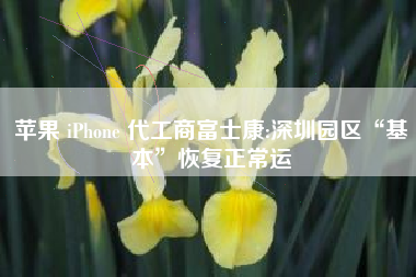 苹果 iPhone 代工商富士康:深圳园区“基本”恢复正常运