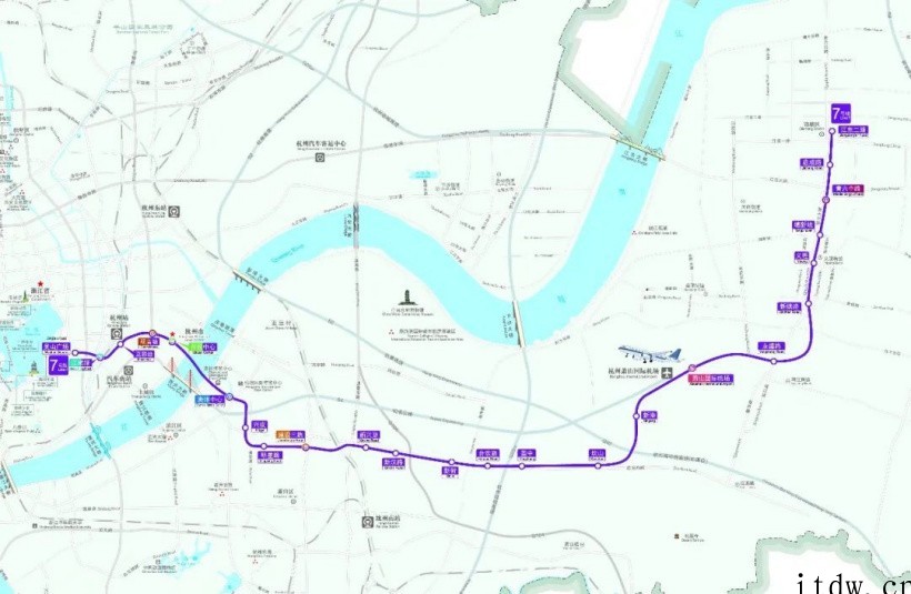 今天杭州地铁7号线江北段、9号线南段、5号线宝善桥站正式开通