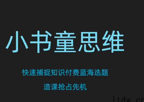 林雨小书童思维课，快速捕捉知识付费蓝海选题