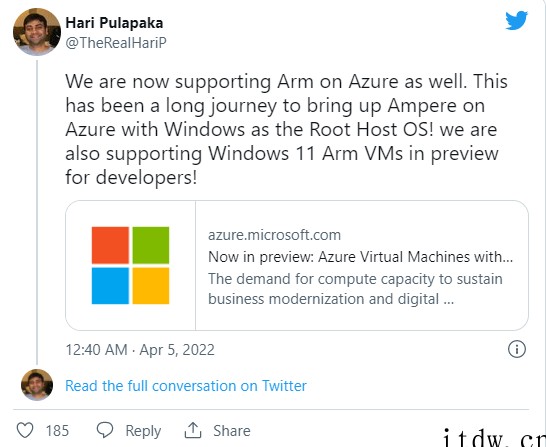 微软 Azure 虚拟机已启用 ARM CPU 支持:运行 